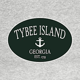 Tybee Island Georgia Sea Islands Anchor Dark Green T-Shirt